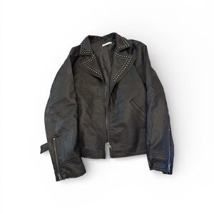 Women's Black Studded Leather Jacket